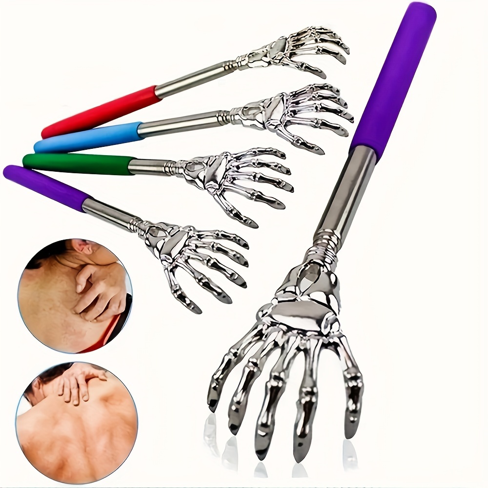 

Extendable Back Scratcher With Telescopic Handle, Stainless Steel Claw, Ergonomic Grip, Unscented, Non-electric Itch Relief Massager – Portable, Battery-free – Multi-color Pack
