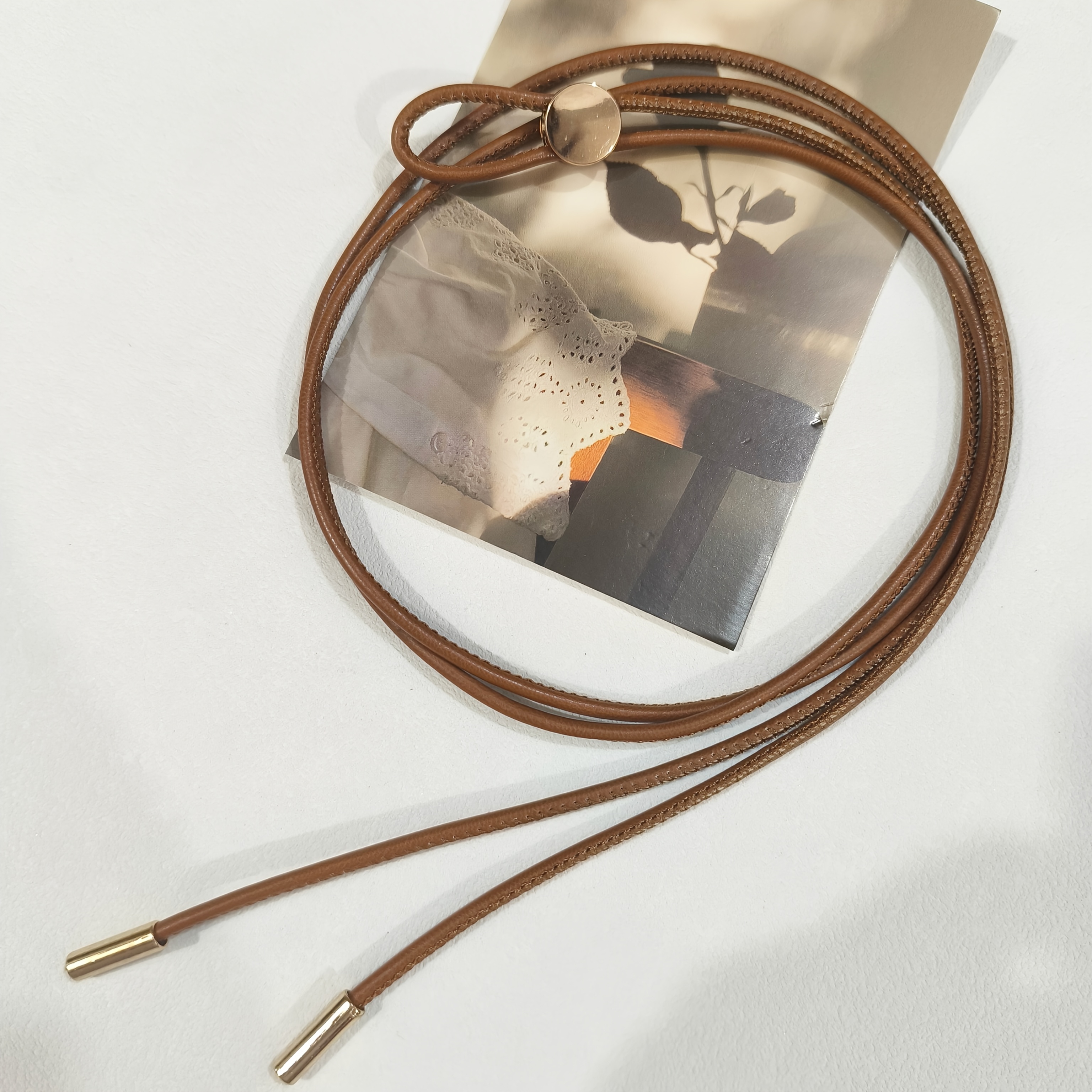 TEMU Cinturón elegante vintage de nudo delgado que acentúa la cintura— ajustable, para citas, salidas y trayectos diarios. con faldas, camisas y