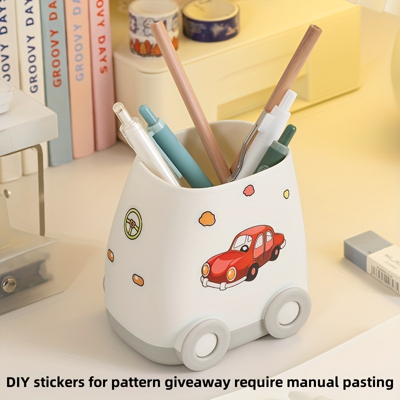 1pc, Large Capacity Car Shape Pencil Case - Stylish Desktop Organizer For Students And Offices In Durable Pp Material