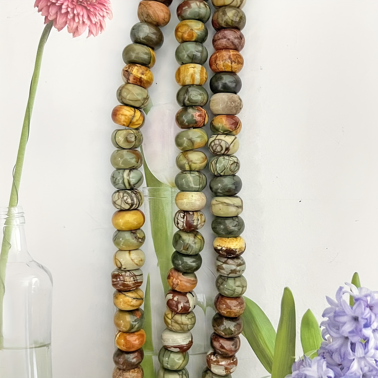 Natural Red Line Pine Abacus Beads for Jewelry Making