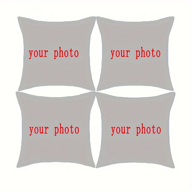 TEMU 4pcs, Personalized Pillow Cover, Customized Photo Pillow Cover, Valentine's Day And Valentine's Day Birthday Gift, Single Sided Soft Cover For House Decoration