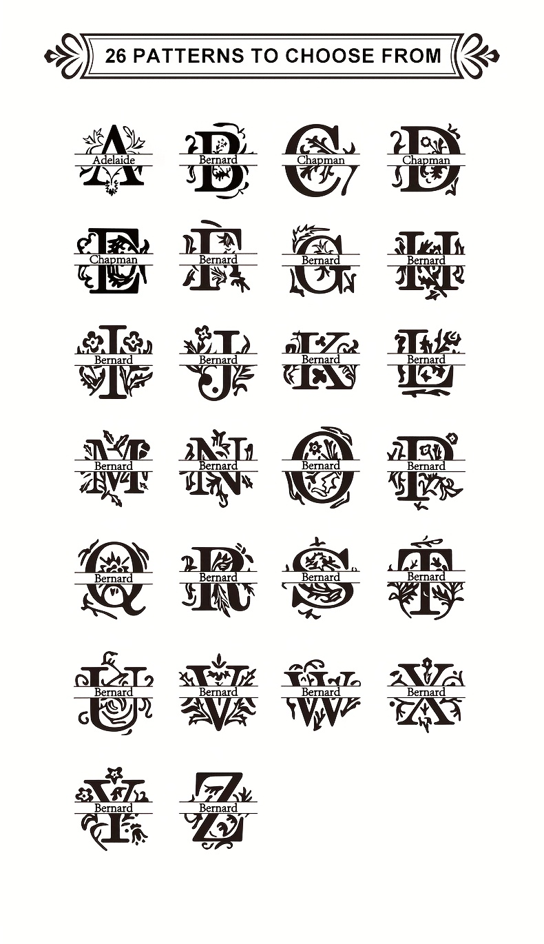 1pc Custom Pattern Embossed Stamp, Floral Letter Series in Black/Golden/Rose Golden Trio - Portable Embossing Tool for Party Invitations/Tissue Paper/Envelopes/Cards/Anniversary/Birthday/Holiday Gifts - ZMXL2