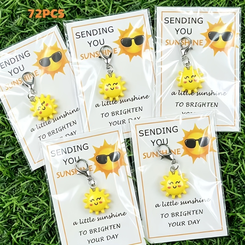 TEMU 36/72pcs Set, Enthusiastic Sun Keychain Pocket Hug Card, Mini Bag Pendant Accessory Pocket Gift, With Sun Greeting Card, Graduation Season Small