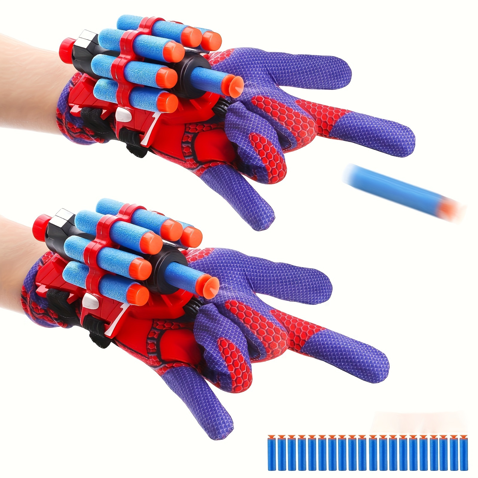 

Spider Web Shooter Toy Glove Set - Includes 2 Plastic Role-playing Launcher Gloves With Wrist Toys And 20 Small Arrows- Perfect For Children's Fun And Educational Decoration Gift