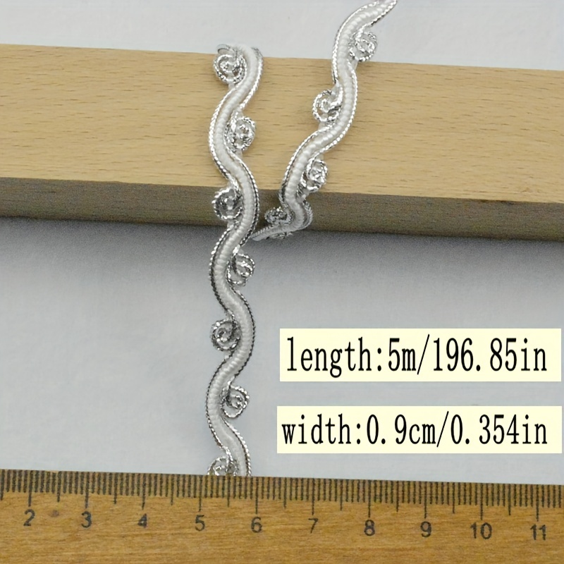 Image of 5m Golden & Lace Trim With Sequins - Diy Craft Ribbon For Sewing, Cosplay Costumes, Curtain Embellishments