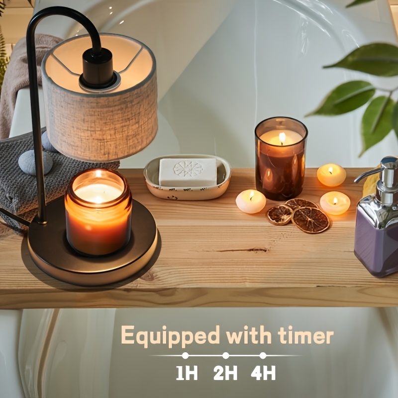TEMU Electric Dimmable Candle Wax Warmer Lamp With Timer - Scented Candle Warmer For Home Decor Housewarming Christmas Gifts (linen)bulb Not Included