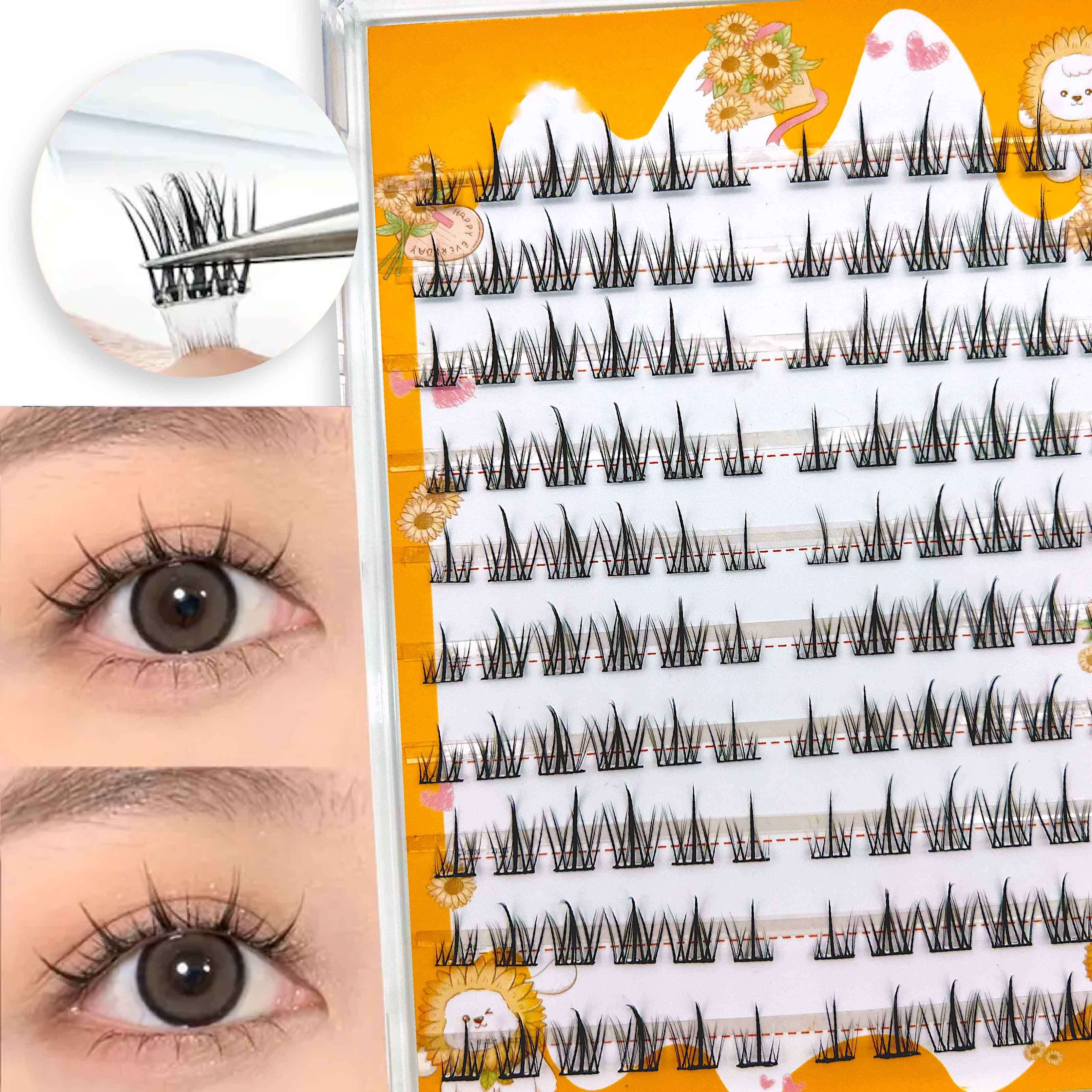 

120 Glue-free, Easy To Peel Off False Eyelashes-friendly To Beginners, Natural, Volume And Length (9mm-11mm), Diy Design With Self-adhesive Tape, Vision,