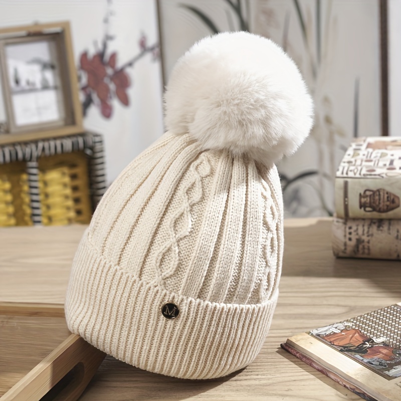 

Fleece-lined Beanie Pom-pom - , & Hat | Skull Cap | , Washable | Fashionable & | Christmas