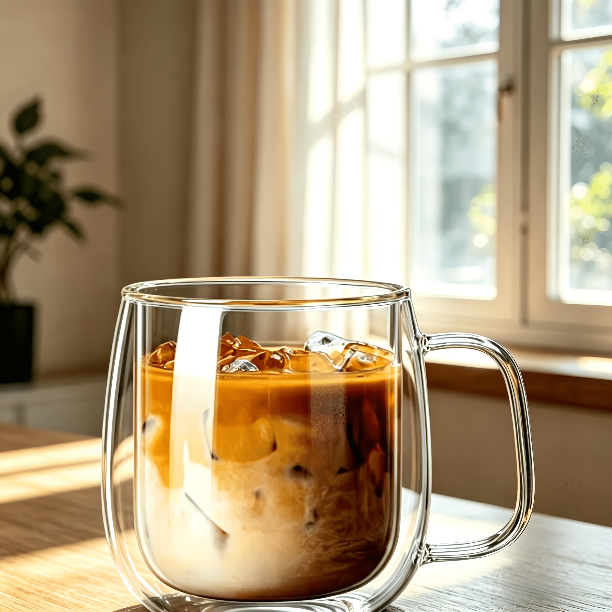 TEMU 1pc 1pc Glass Cup - Borosisolicate Glass Suitable For Coffee, Tea, Cappuccino, Hot/ Drinks, -resistant Handheld For Office,, Travel, & Washable