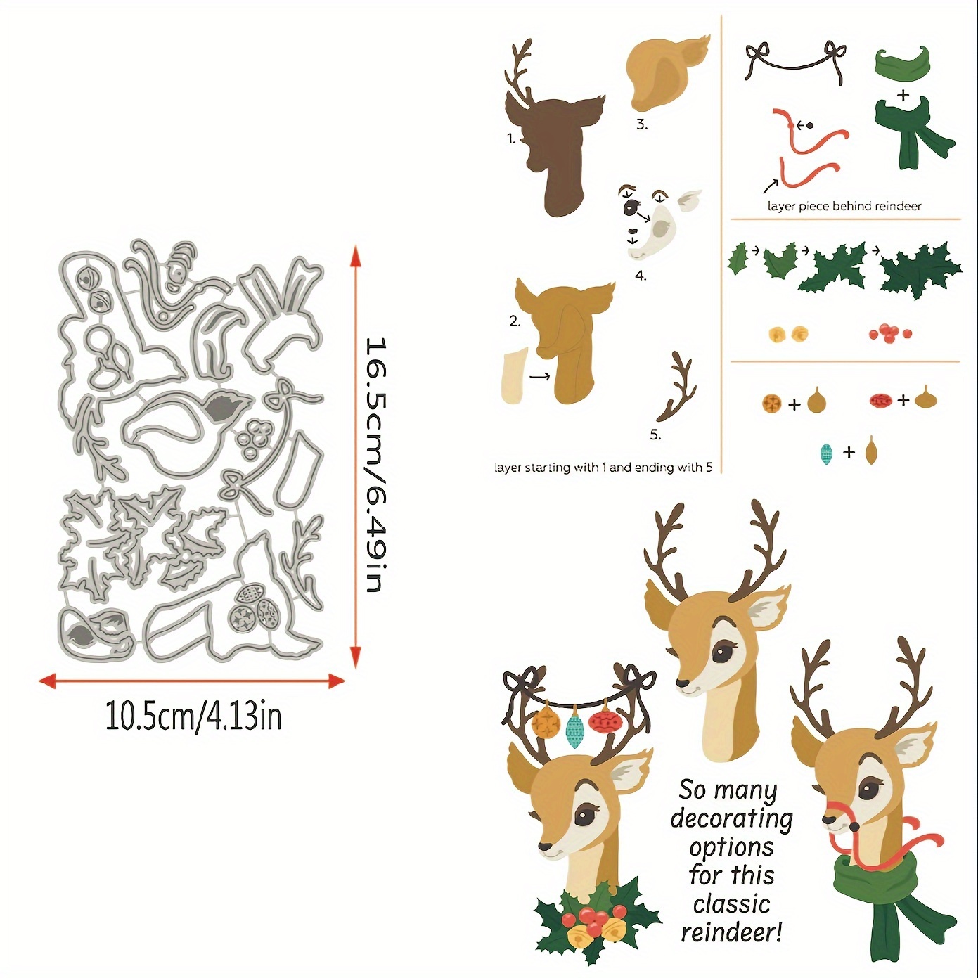 

Of 1 Christmas Die- Set, Metal Die Templates, , , For Diy Scrapbooking And