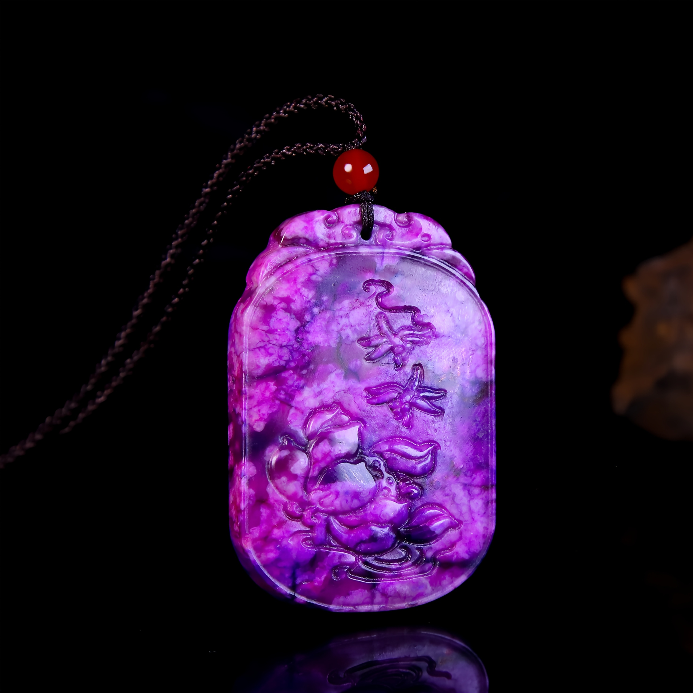 Unisex Sugilite "Blossoming Prosperity" Pendant Necklace