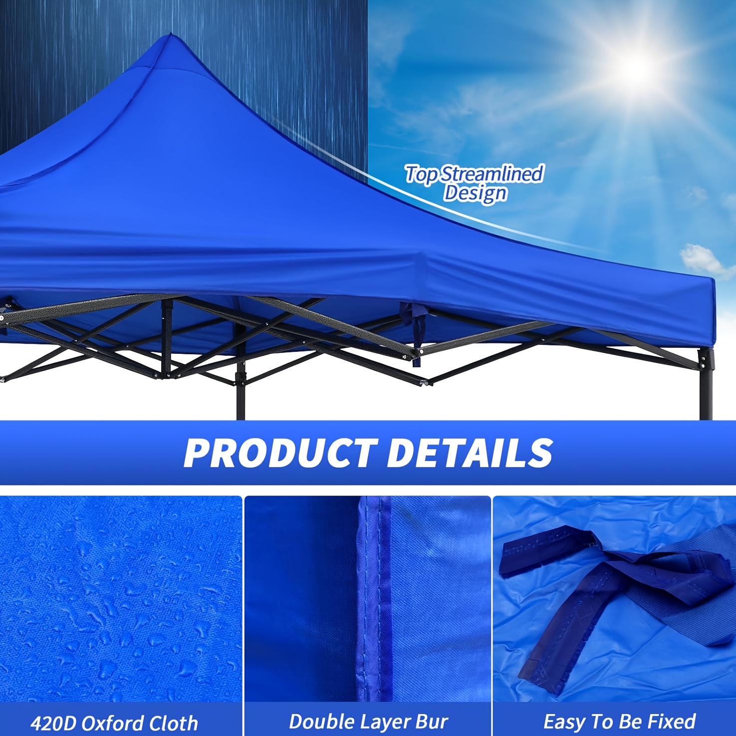 

1pc Durable Outdoor Gazebo Canopy - For Camping And Garden Shade, Canopy - 3m*3m