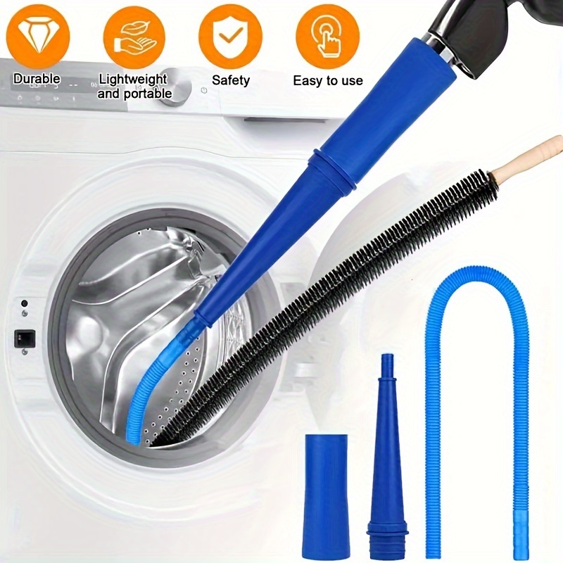 TEMU 2pcs, Dryer Vent Cleaner Kit, Dryer Lint Vacuum Attachment And Flexible Dryer Lint Brush, Dryer Vent Vacuum Hos