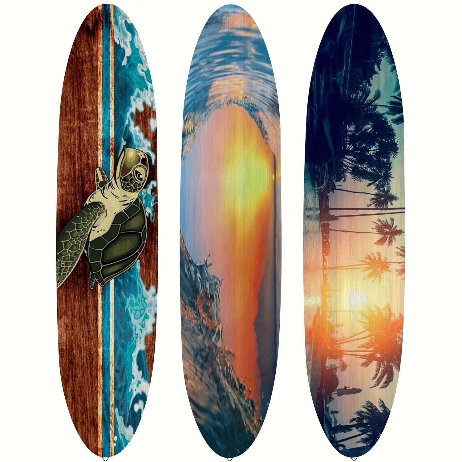 TEMU 3 stuks Surfboard Wanddecoratie, 23.58 X 5.39 Inches Houten Surfboards - Geschikt voor Strandbord Decoratie, Tropische Wanddecoratie,