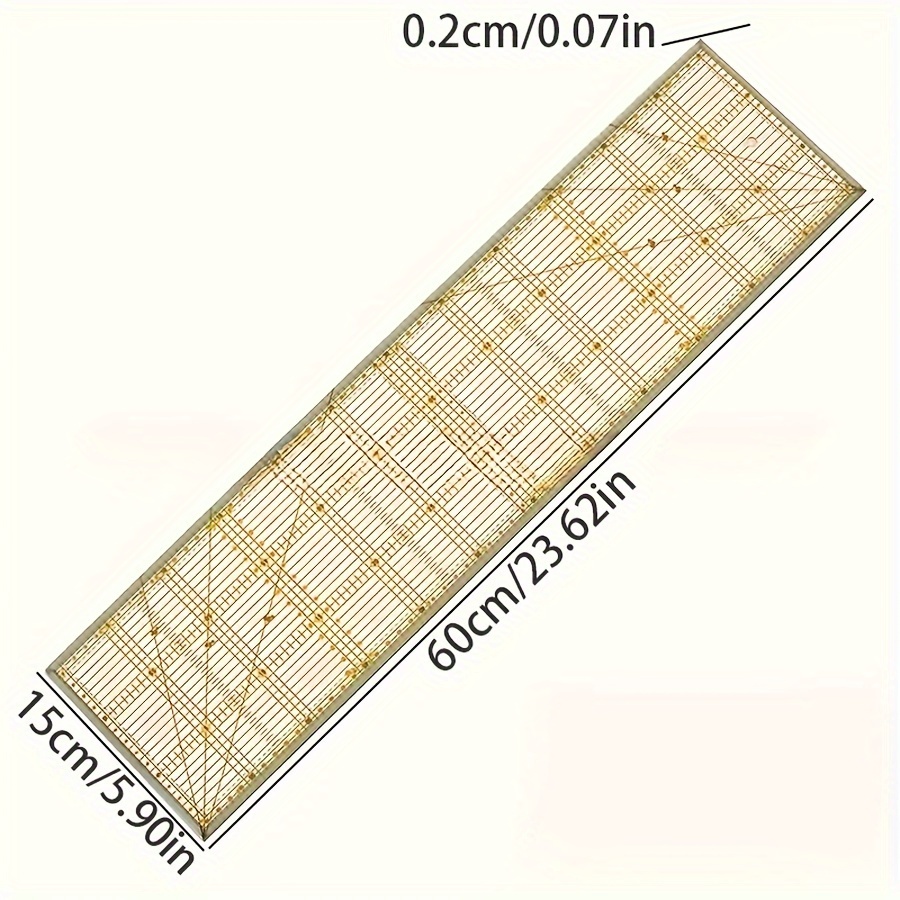 TEMU Règle de couture en acrylique, grille carrée, facile