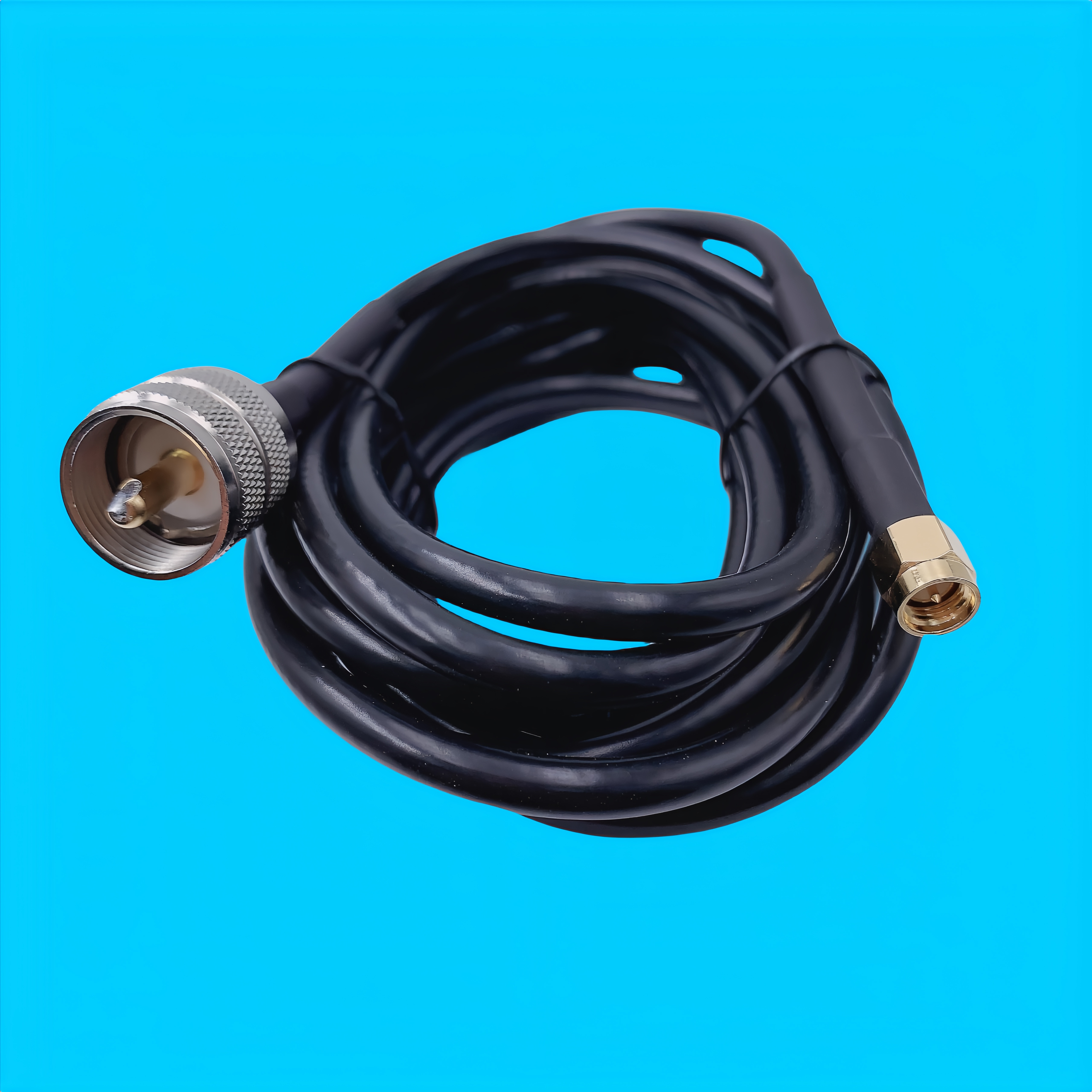 MECCANIXITY 1 câble coaxial RG58 de 2,4 m/2,4 m, UHF PL-259 mâle vers mâle 50 Ohm à faible perte pour radio CB, radio jambon, analyseur d'antenne