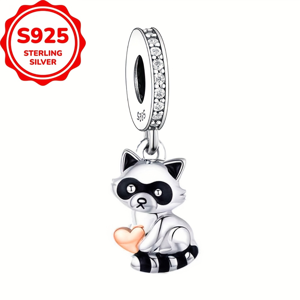 Image of 1pc 925 Sterling Silvery Cute Panda Design Necklace Pendant Making Mother's Day Gift Or Graduation Gift