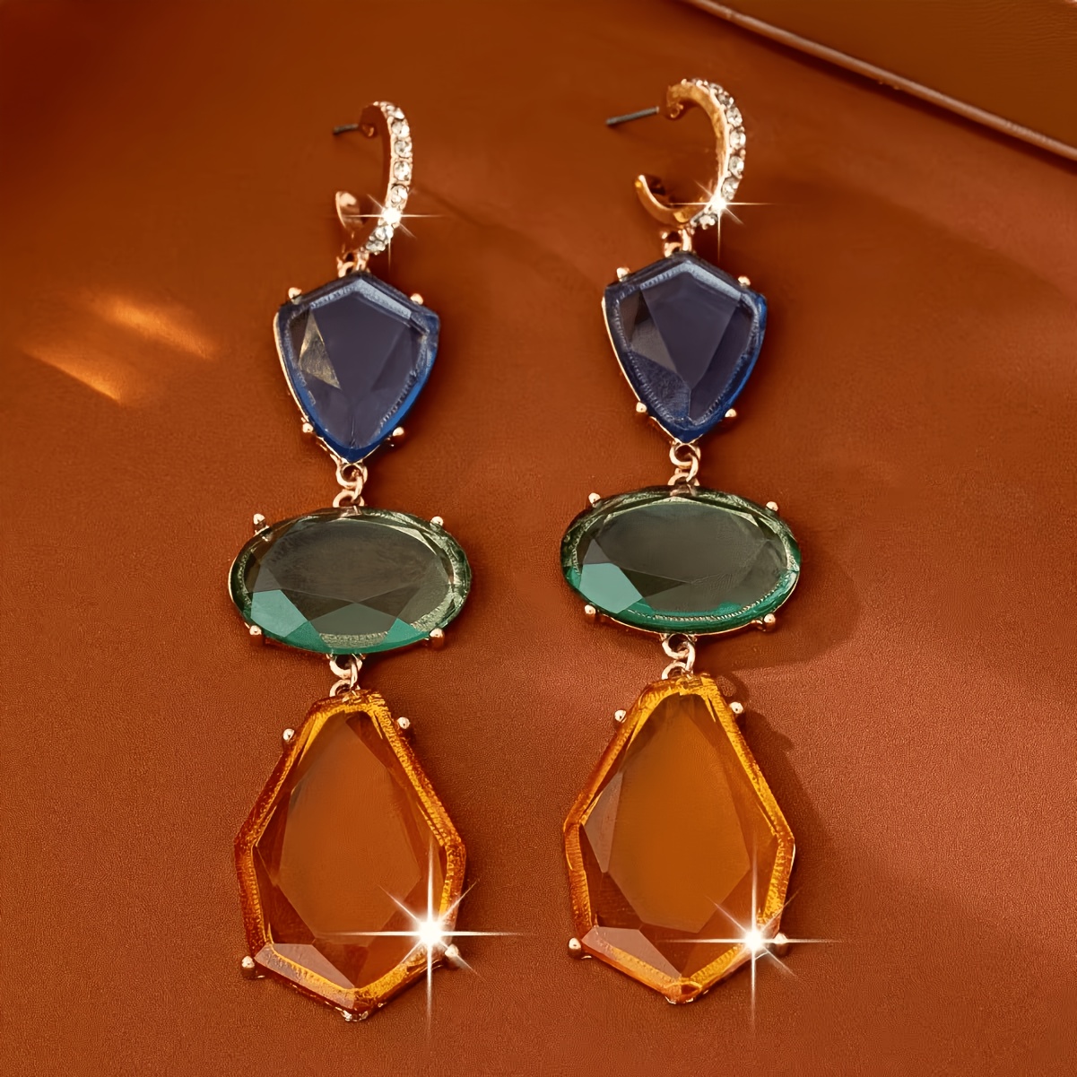 Western Style Individual Light Luxury Retro Long Design Earrings