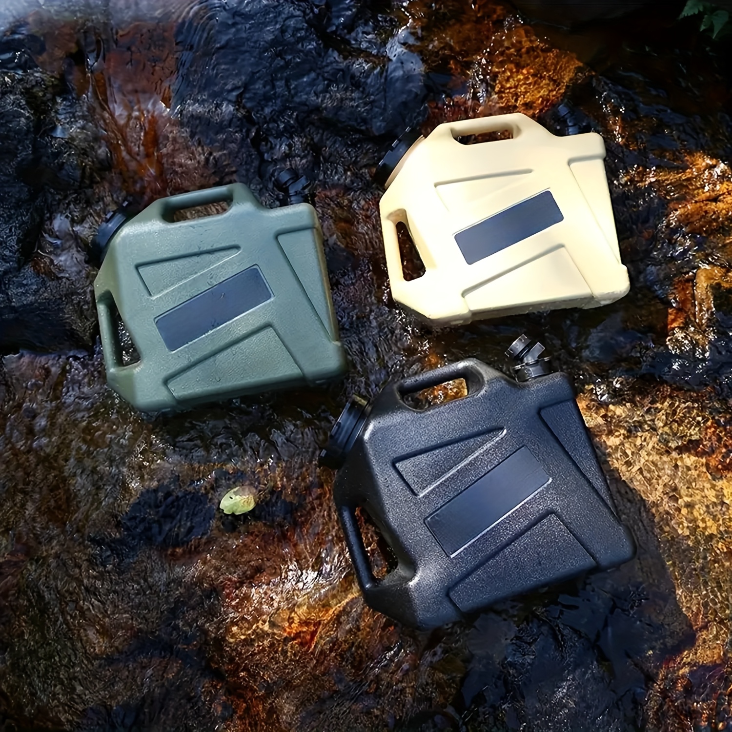 11-12L/2.9-3.2Gal Military Green Portable Water Tank with Faucet - Durable Leakproof Design, Ergonomic Handle & Carrying Straps for Camping, Hiking, Emergency Storage, Water Storage Tank, Hiking Essentials, Robust Construction, Sturdy Construction