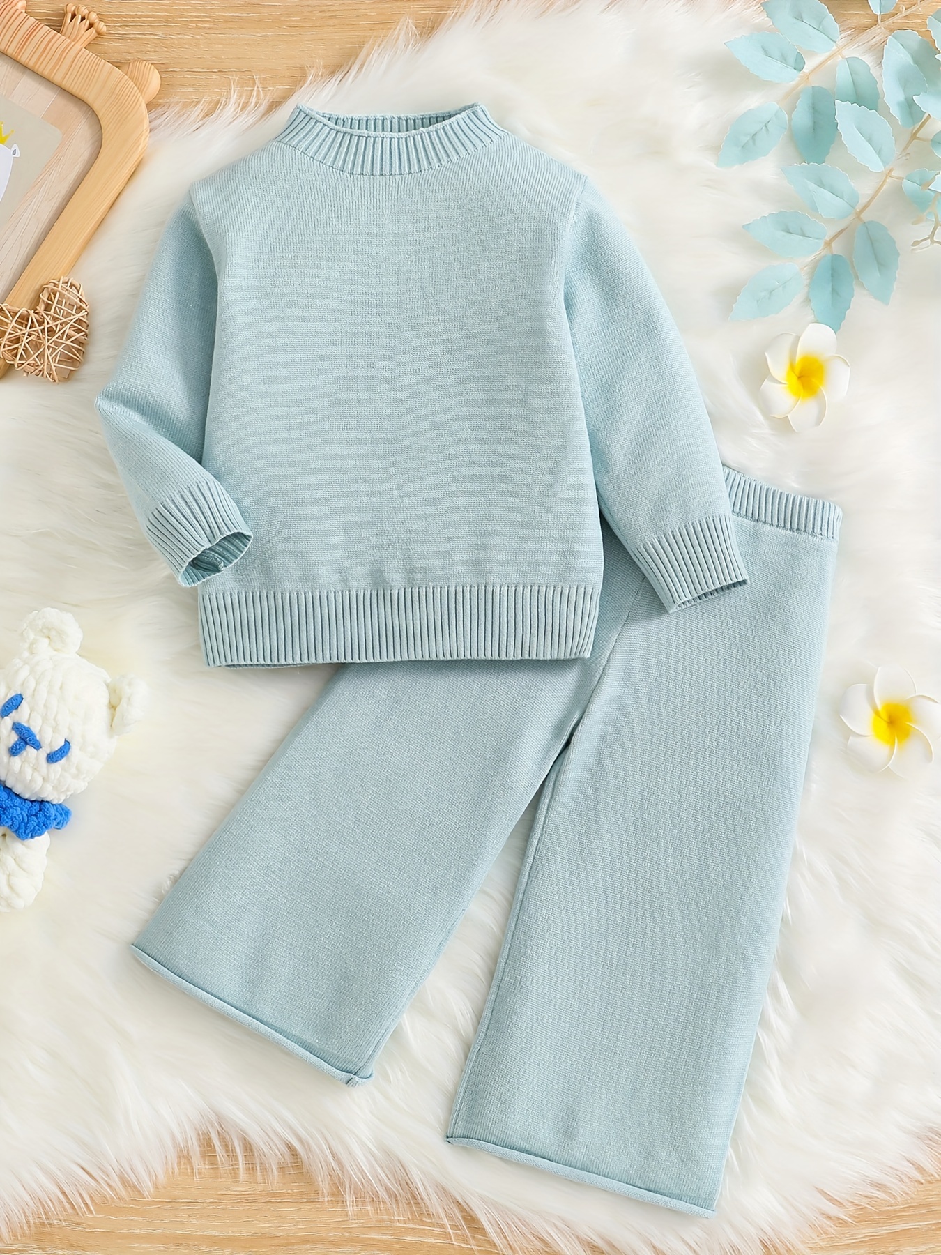 piece babys turtleneck ribbed long sleeve top overalls Temu
