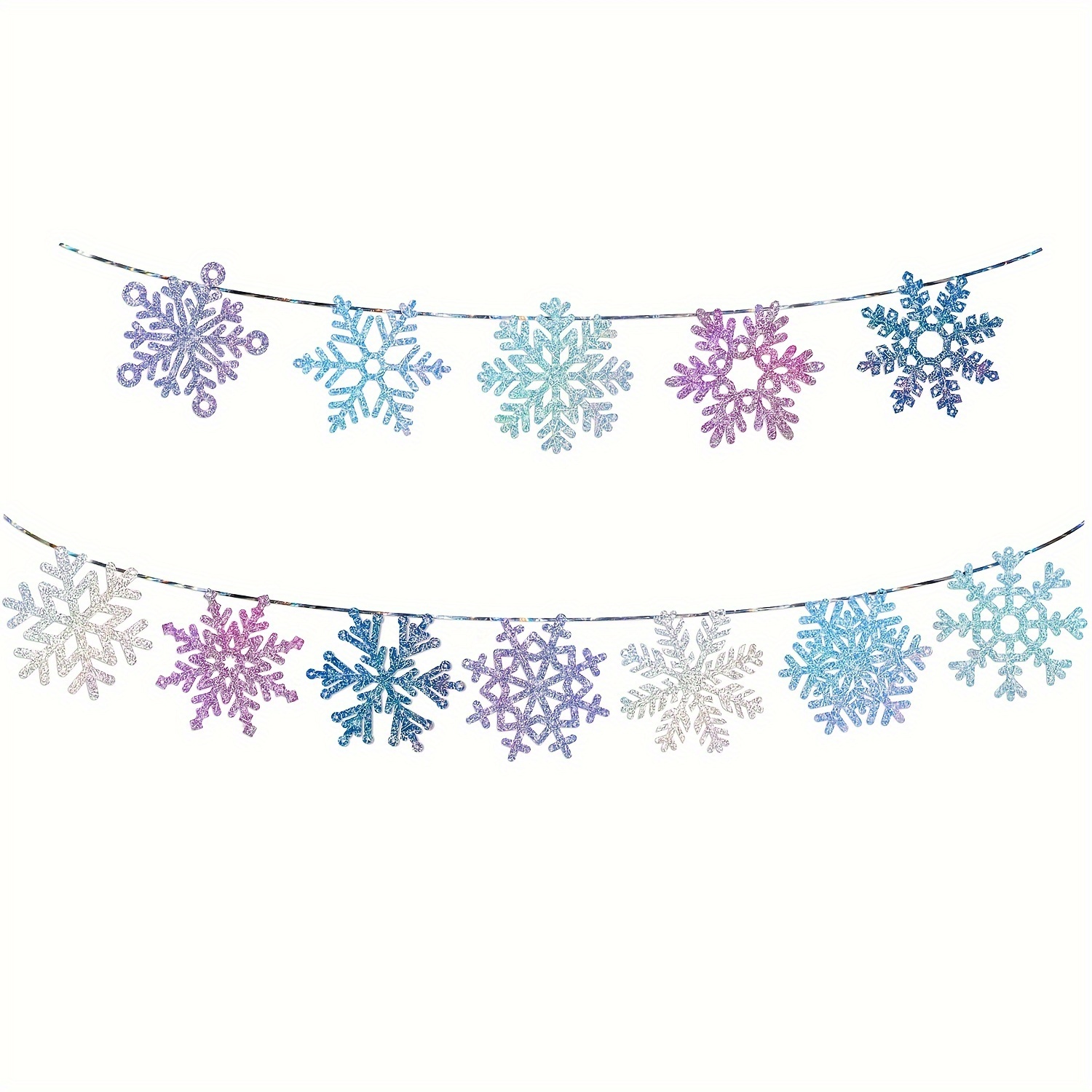 12pcs/set Snowflake Banners Winter Banner Decorations Snowflake Garland Christmas Decorations Winter Theme Party Decorations