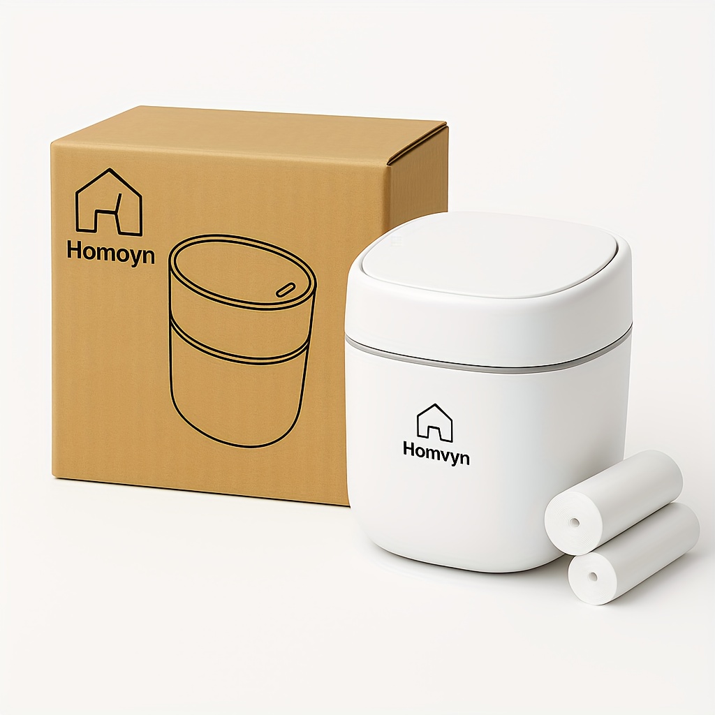 Mini Desktop Trash Can With Lid | Includes 30 Trash Bags, Press, 0.5-gallon Odor-proof Version | Multi-use Set For Office, Bedroom, And Vanity | Safe Rounded Corners, Large Capacity Decorative Set