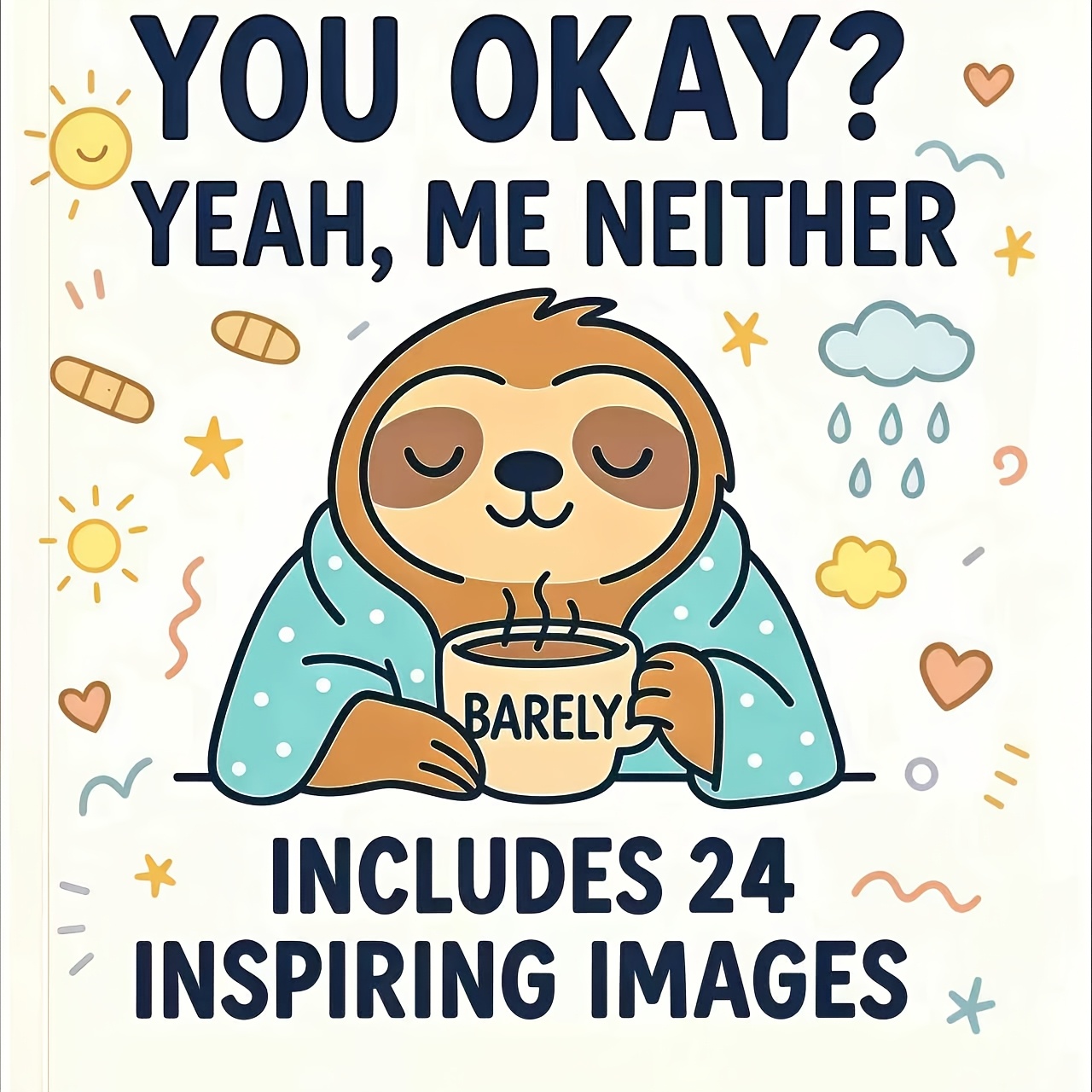 TEMU Self-care Coloring Book, 24 Pages Of Thick Paper, Each Page With A Gentle Self-affirmation. Features Soft Lines And Ample , Making Coloring A