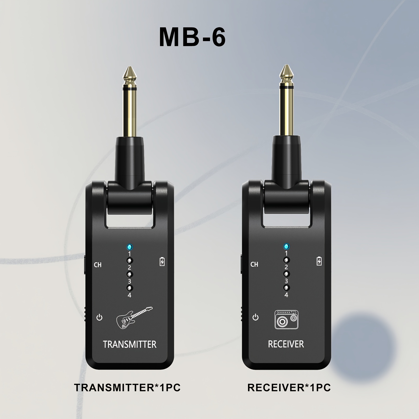 One-/one-to-two 2.4ghz Audio Transmission System Rechargeable 4-channel Guitar Transmitter And Receiver System For Acoustic, Electric Guitar, , And Wind Instruments