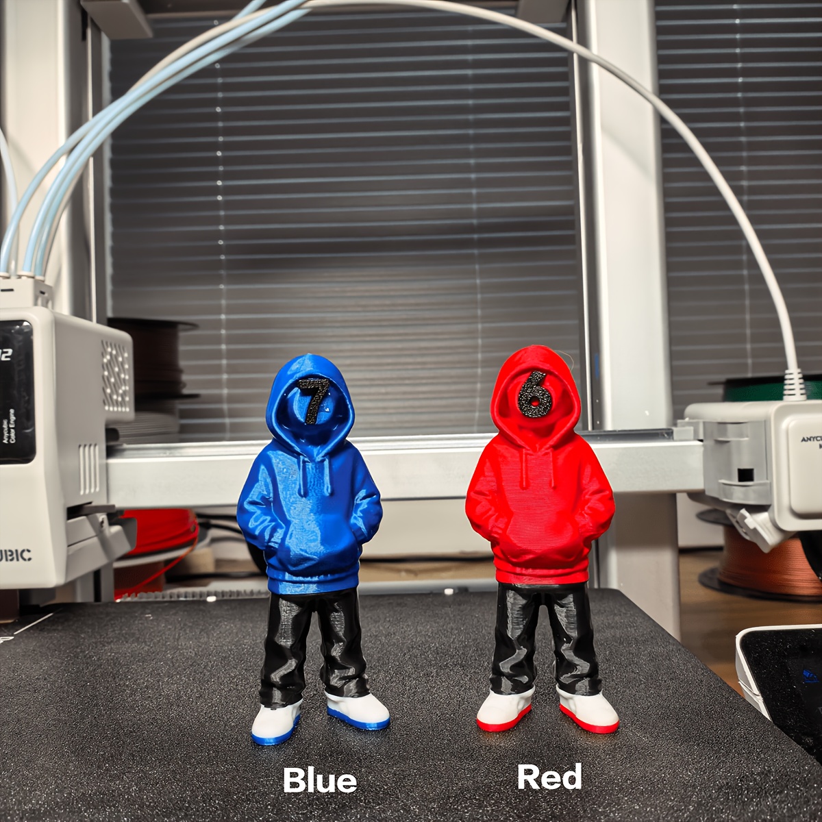 TEMU 3d Printed Decorative Figure Of Numbers 6 And 7, Dressed In Golden And Purple/blue And Red, Standing . Suitable For Indoor And Outdoor Use, Home