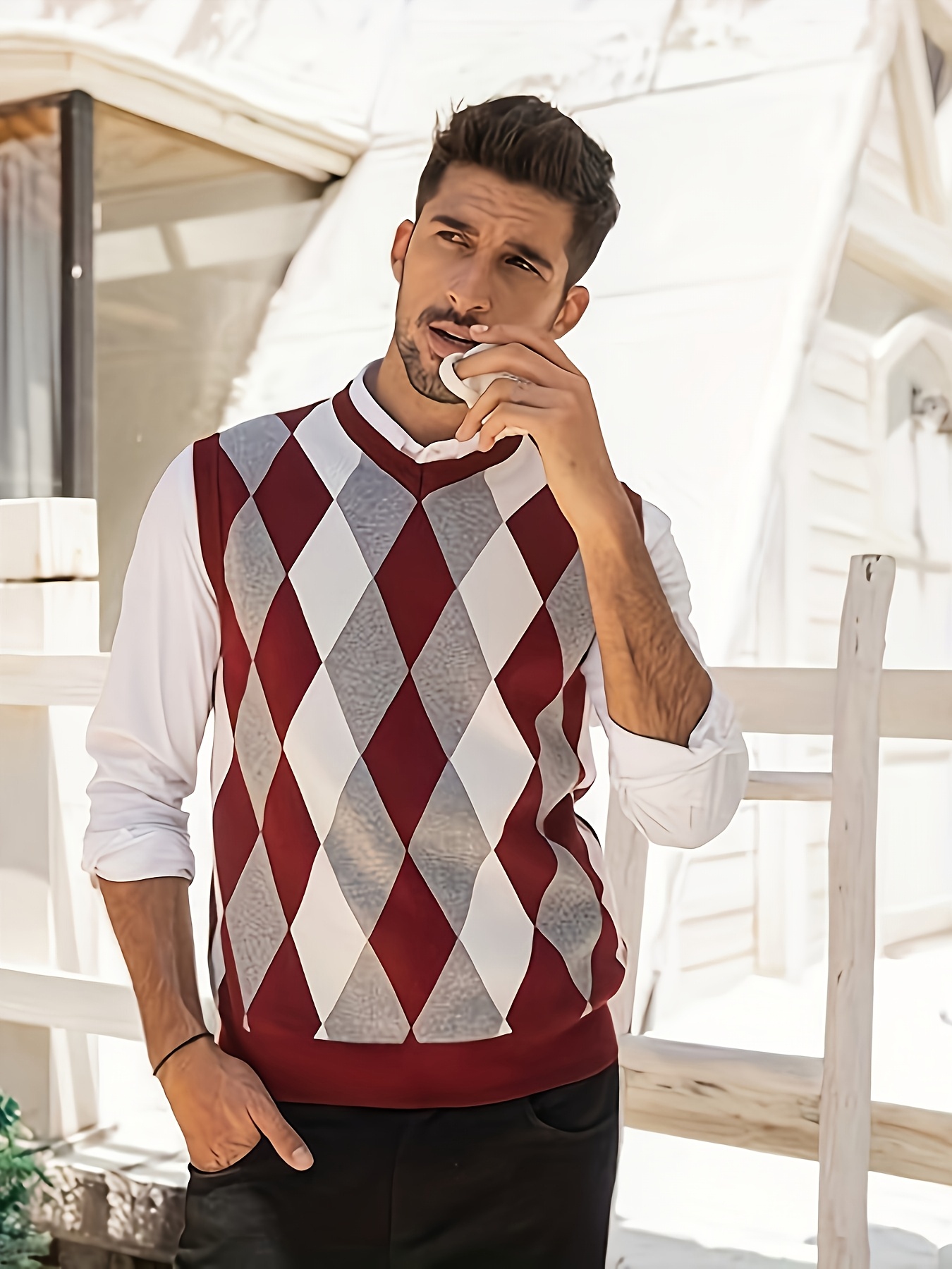 Mens Argyle Jumper Vest Polo Ralph Lauren Men's Argyle Wool