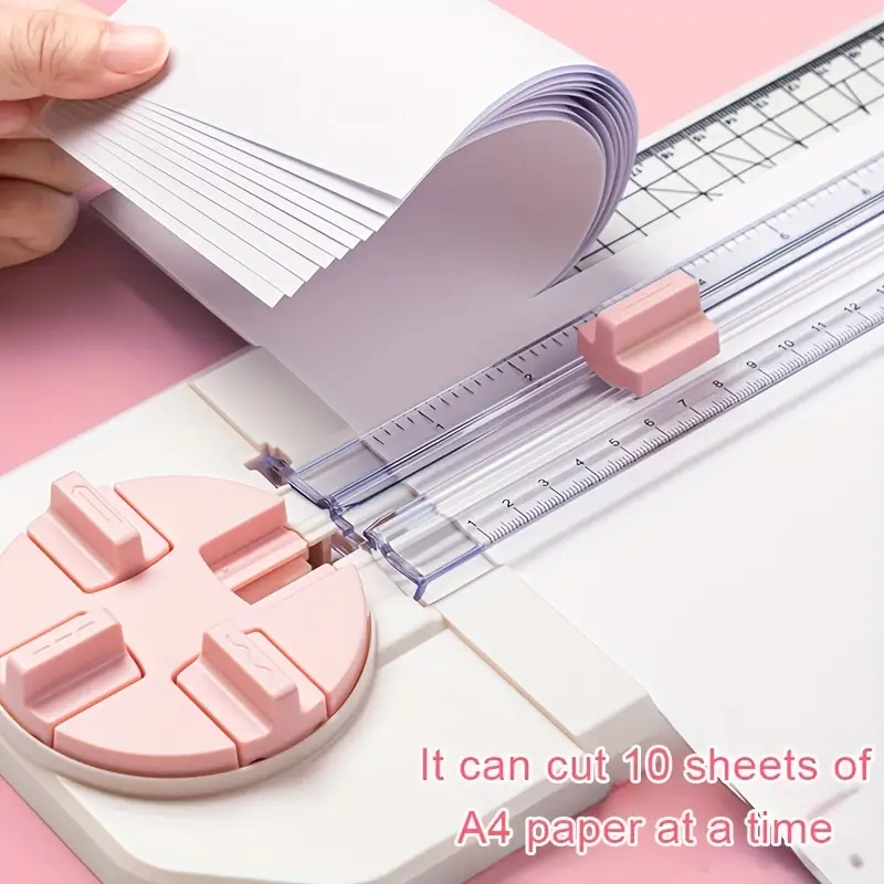 4 in 1 multi functional paper cutter trimmer straight curved dotted cuts scoring with precise ruler fits a4 sizes sharp blades non slip base Product details 3