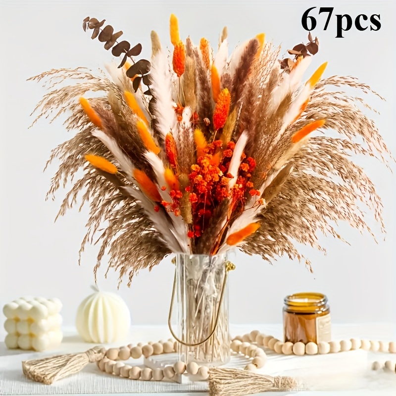 TEMU 67pcs Artificial 's Tail Grass Spring Decoration, Boho Suitable For Vase, Wedding, Garden, Thanksgiving Festival Decor, Room Office Decorative