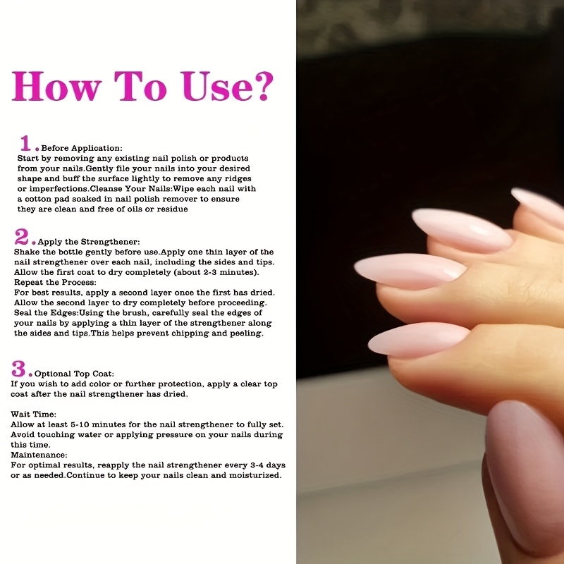 Natural Pink Nail Strengthener - Rejuvenating Keratin Treatment for Healthy, Shiny Nails, Alcohol-Free, Cuticle Oil, Nail Care Essentials | Natural Nail Color | Smooth Application