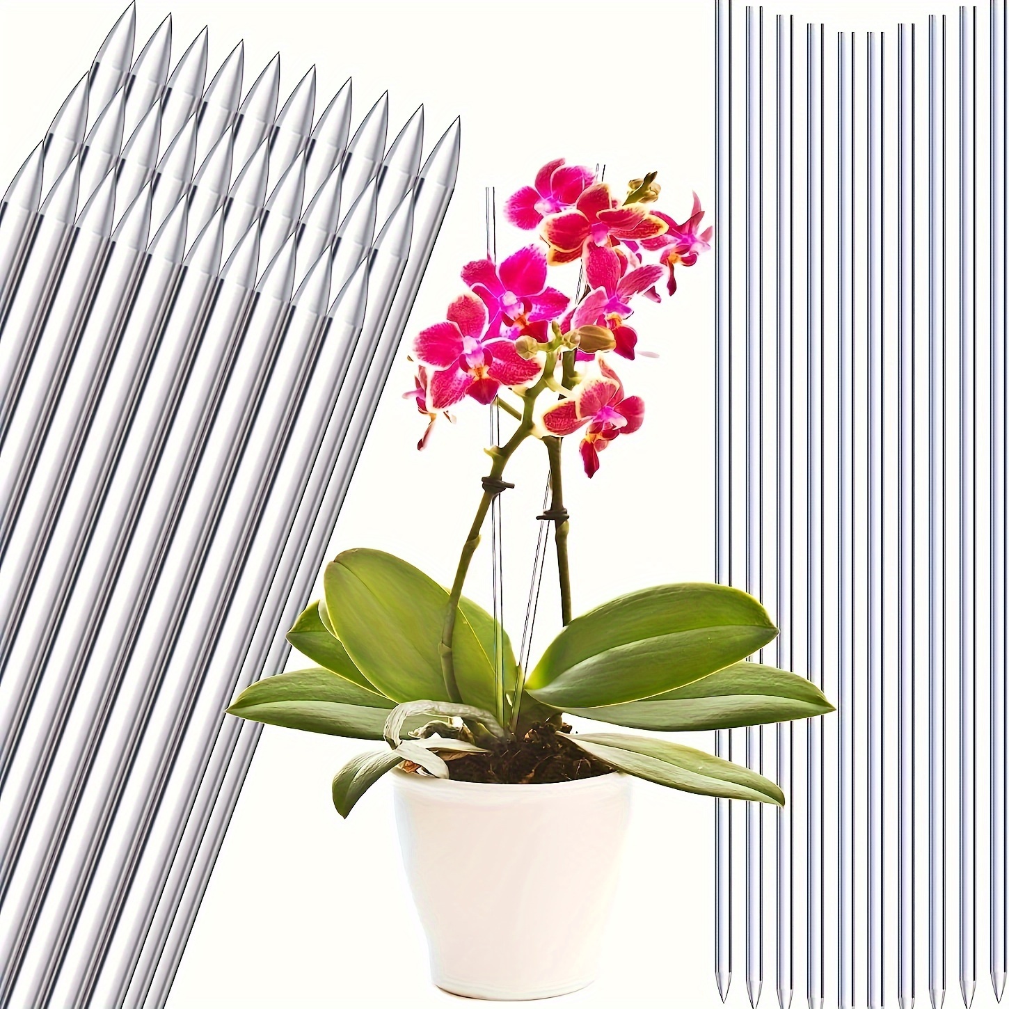 

10pcs, Clear Acrylic Plant Stakes, Transparent Orchid Support Rods, 15.7 Inches/garden Stakes For Potted Plant Stability, Durable Garden Supplies For Upright Growth, Indoor And Outdoor Use