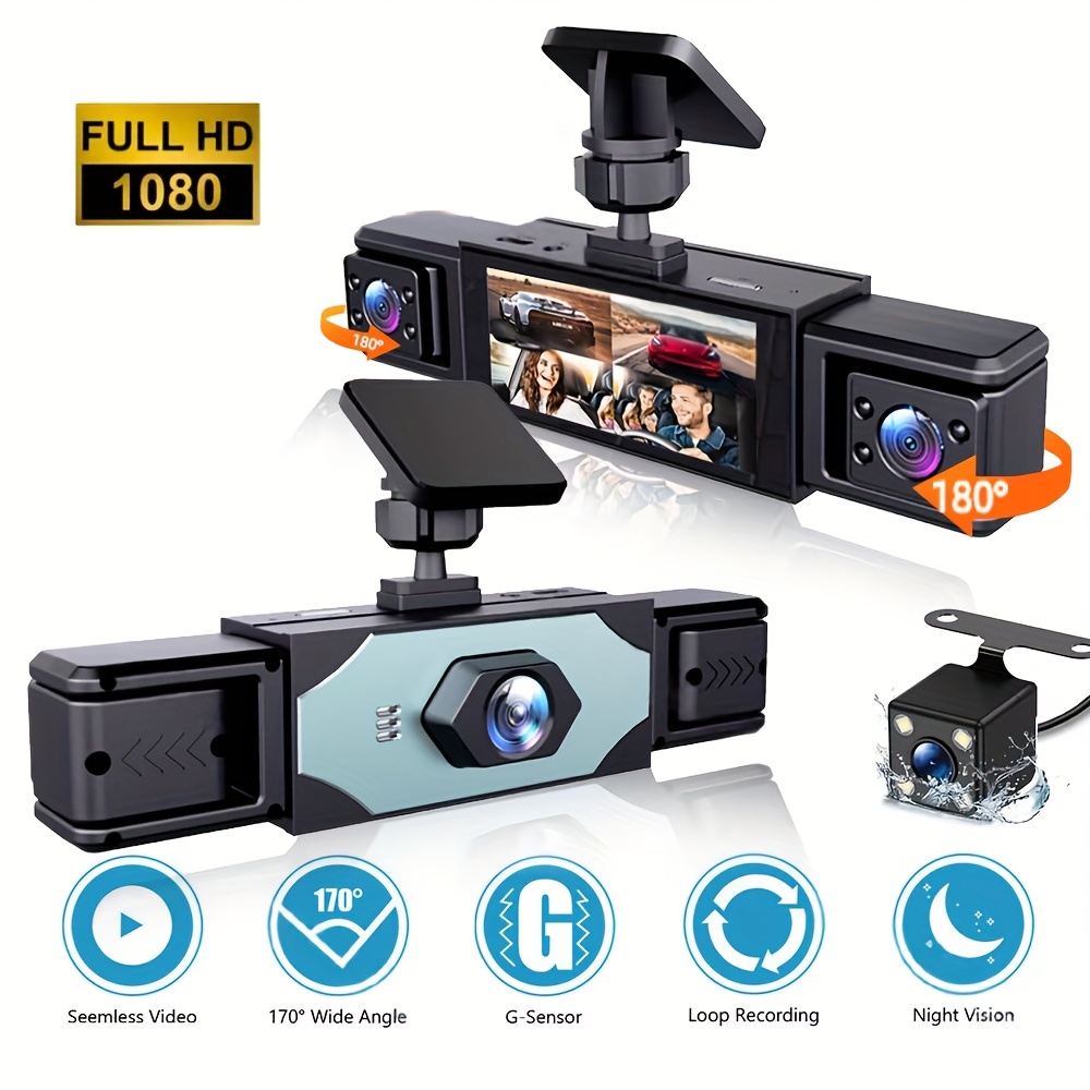 Wf Dash Cam 4 Channel G-Sensor Car Front+Rear Camera 1080P HD Drvng