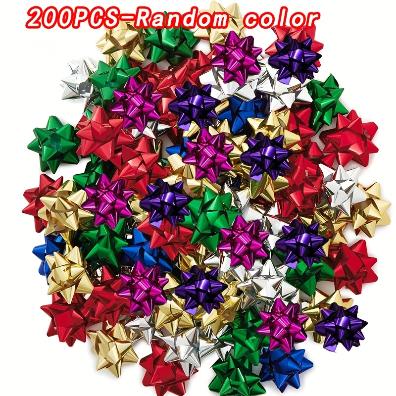 TEMU 200 tipos de de regalo festivos con reverso adhesivo - Color aleatorio (, verde, dorado, transparente, , naranja, rosa, , marrón) - Plástico