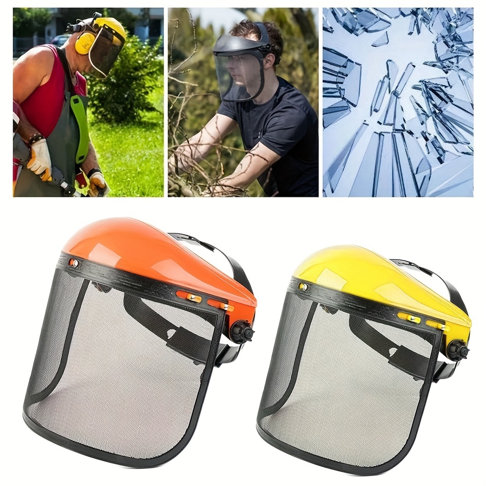 multifunctional garden splash proof electric gardening protective mask mesh mask protection mask chainsaw helmet helmet mask with adjustable mesh sun protection for trimming gardening weeding protective tools forest hat with mask