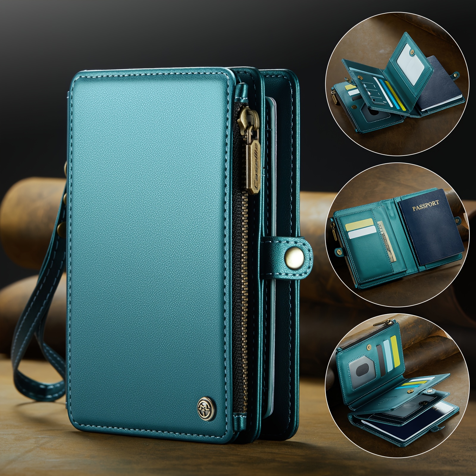 Caseme Rfid Blocking Passport Holder & Travel Wallet With 11-card Capacity, Magnetic Closure, Wrist Strap Compatible For Passport & - Scratch-resistant Case With Cash Slots (for Travel)