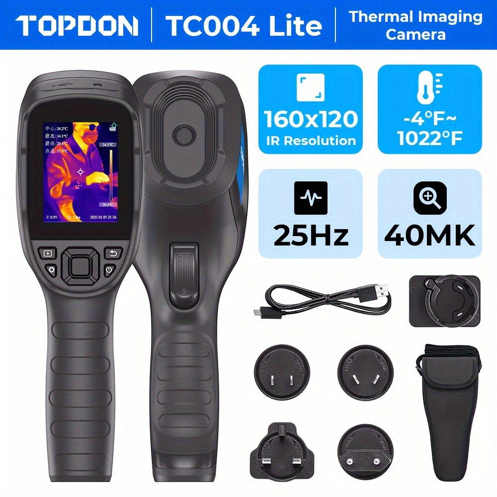 

Topdon Tc004 Lite Infrared Thermal Imager Handheld Thermal Camera 1x/2x/4x Zoom Handheld Thermal Camera Infrared Image 160 X 120 Ir Resolution