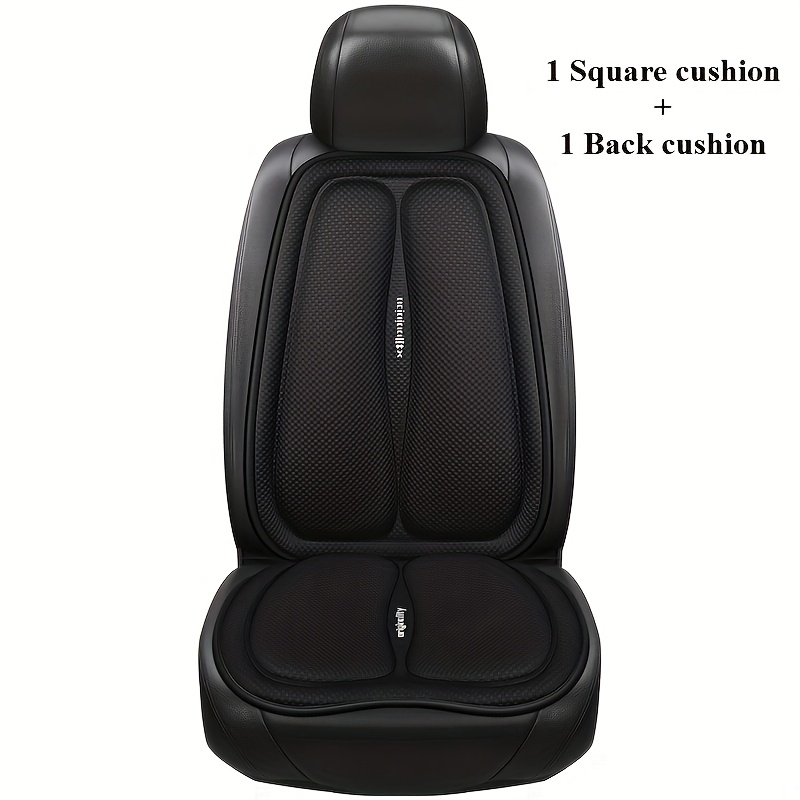 TEMU 2pcs Set, Car Universal Single Seat Cushion Set (seat+back), Single Car Seat Cushion With Back Support, 4-season Cooling & - Universal Fit For