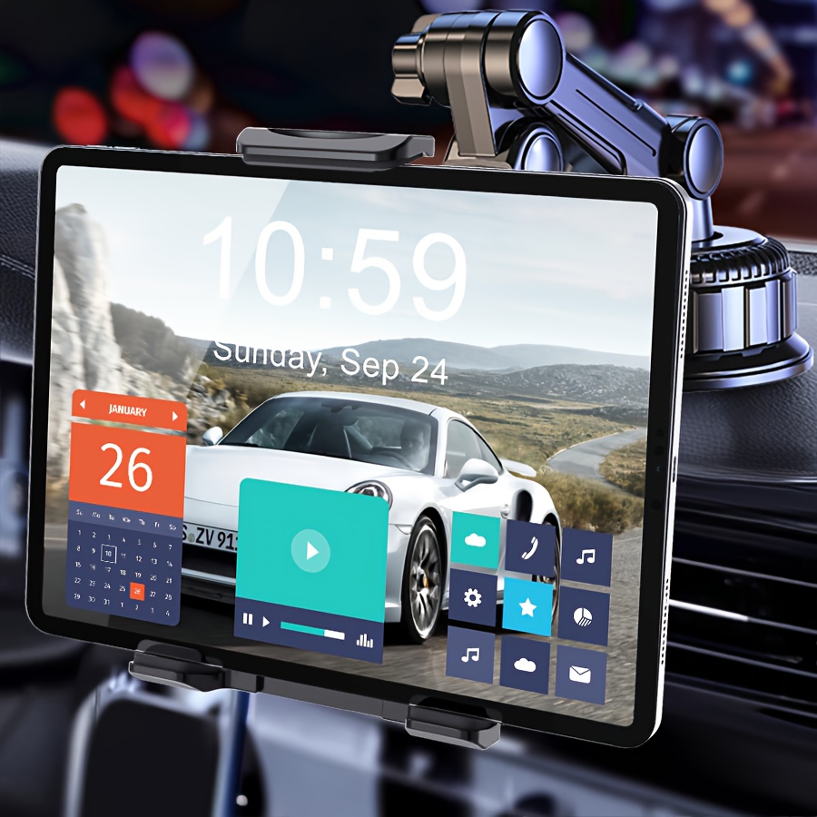 TEMU 車載タブレットホルダー 車載スマホホルダー アップグレード版 大型吸盤で安定