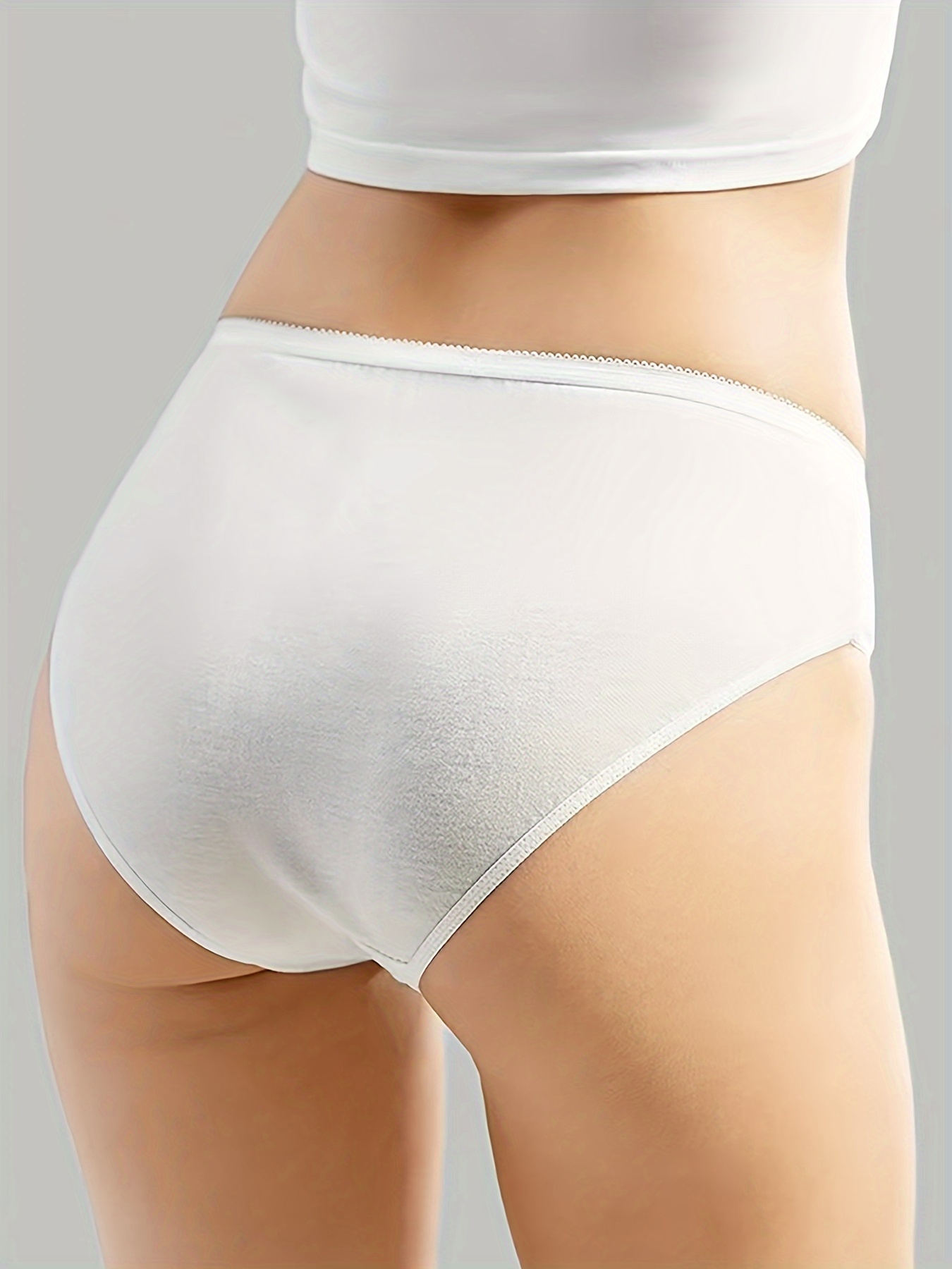 5pcs Solid Color Disposable Briefs, Comfy Breathable Stretchy Intimates  Panties, Women's Lingerie & Underwear