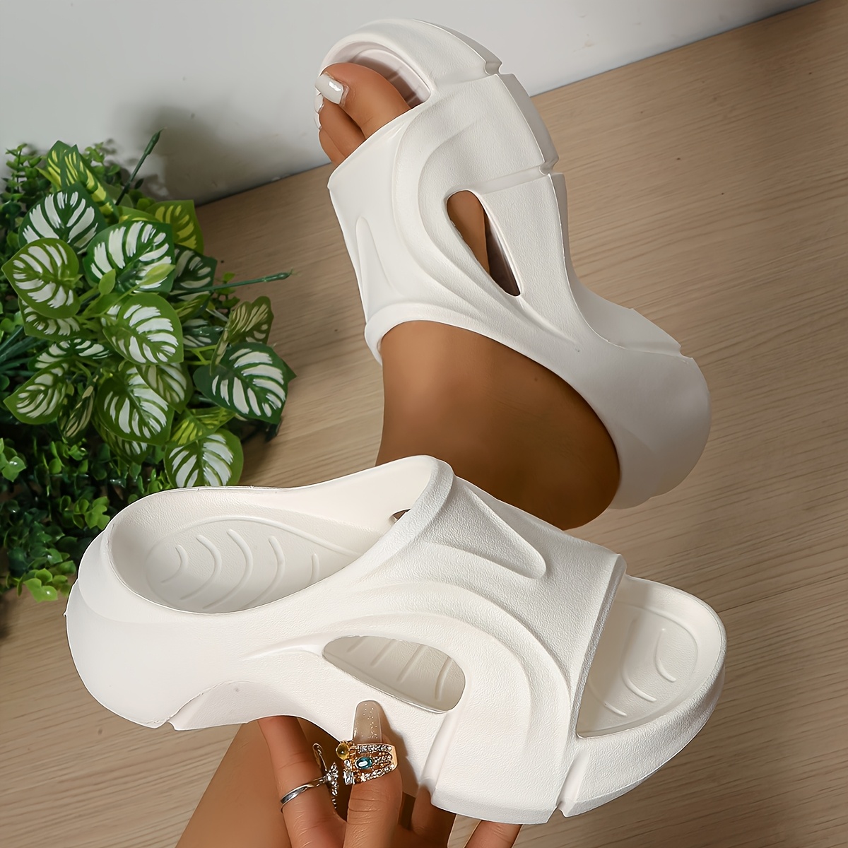 womens thick sole eva sandals with arch support comfortable lightweight and slip resistant beach slippers for indoor and outdoor     Product details 0