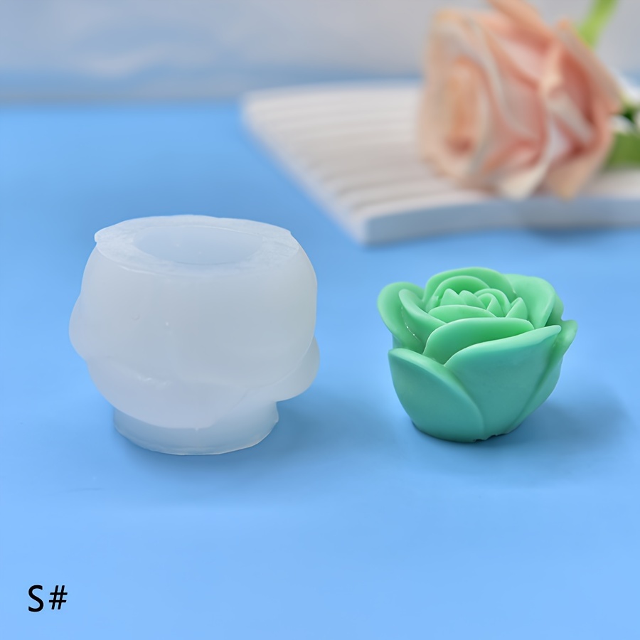 3d Rose Flower Candle Silicone Mold 1pc