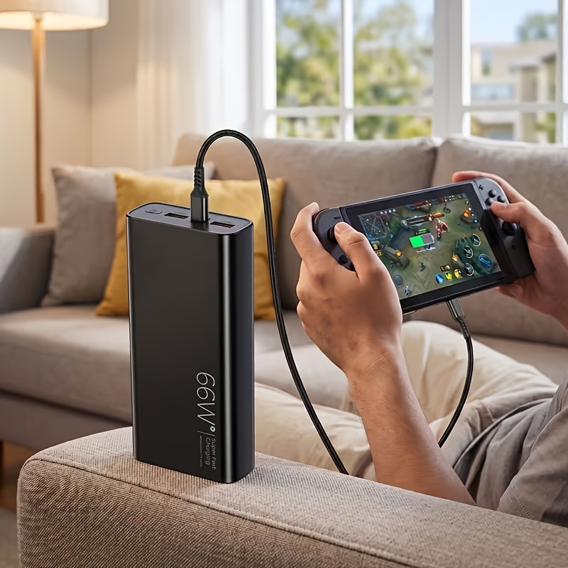 TEMU High-capacity 20000mah Power Bank 66w Power Bank Fast Charging Large Capacity Portable External Battery