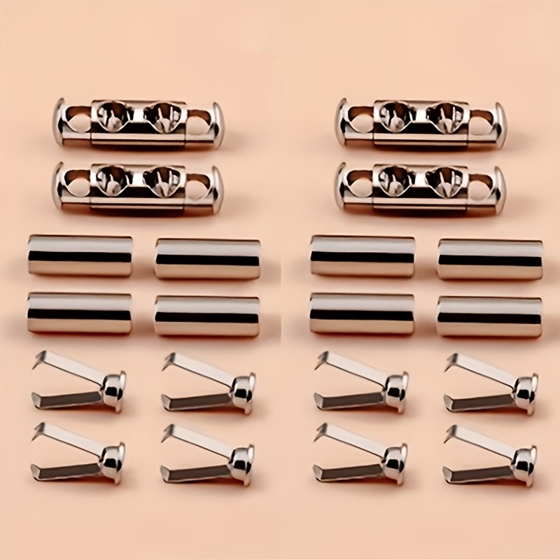 TEMU 2 Juegos de Cierres para Cordones sin Nudos, Hebilla de , Clips de Metal Ajustables, Hebillas de Cordón Resistentes y Duraderas para Sudaderas y
