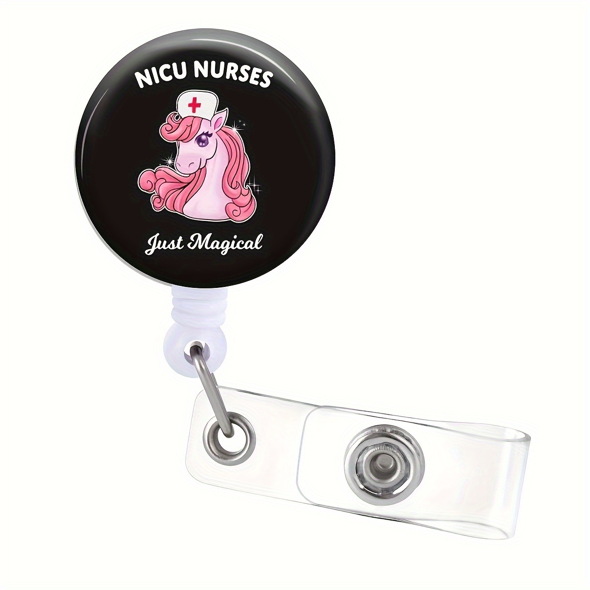 Nicu Nurses Badge Reels Holder Retractable Magical Unicorn - Temu