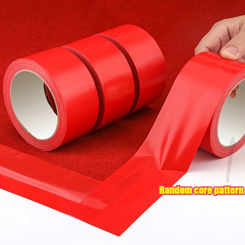 3 Rolls Red Heavy-duty Pipeline Tape, Strong Adhesive Tear-resistant For Household, Carpet & Floor Fixing