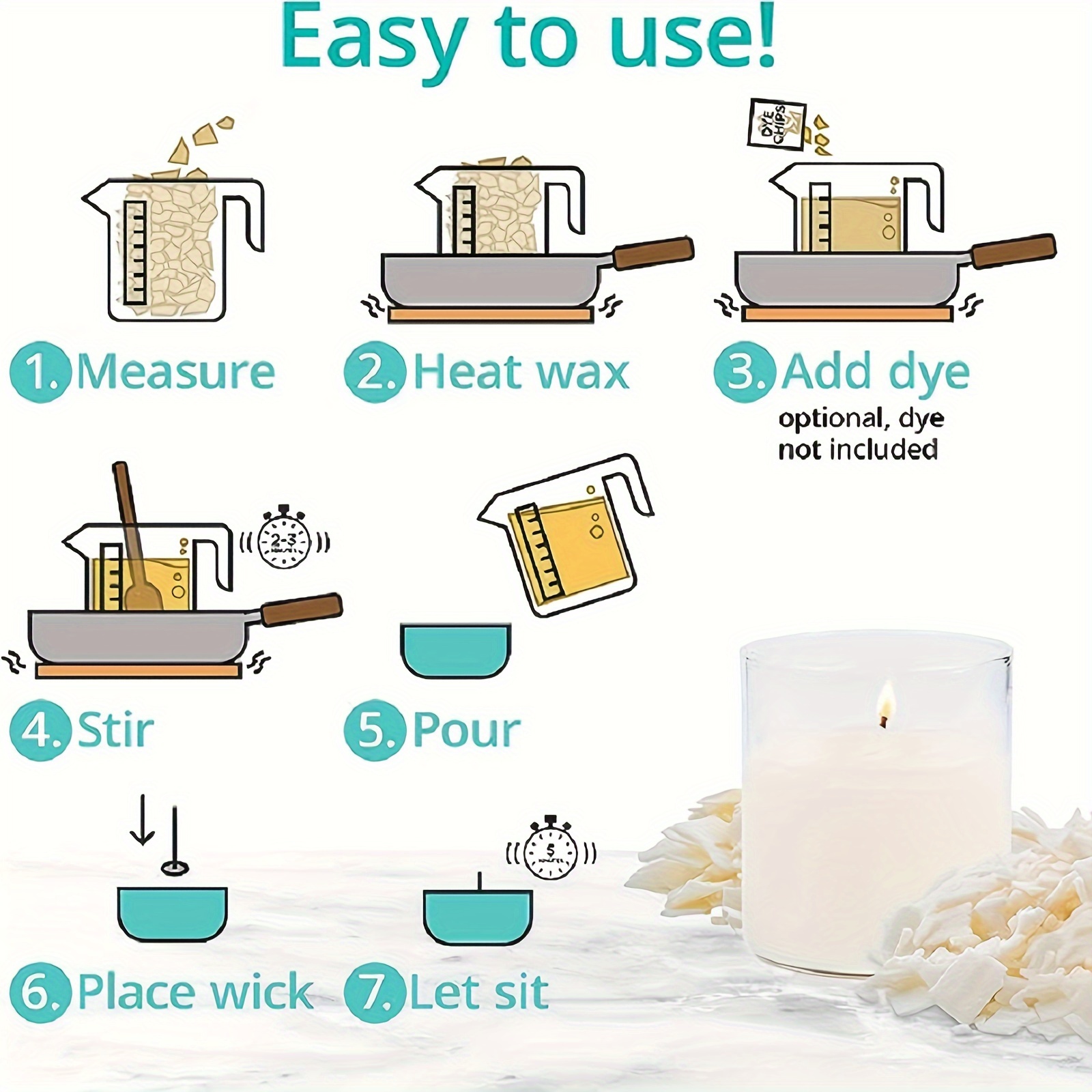 complete soy wax candle making kit wicks holder - Temu