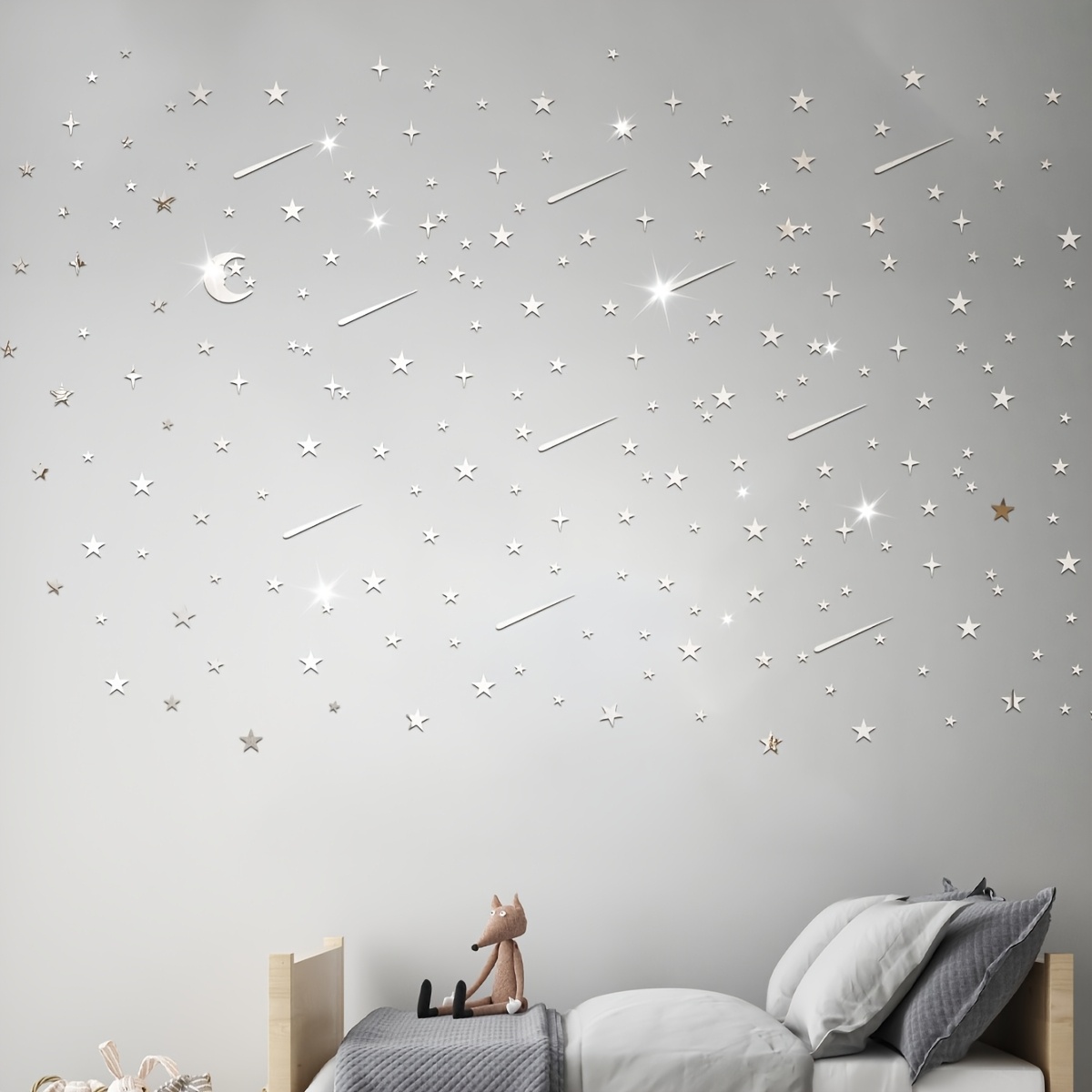 77pcs Shooting Star Acrylic Mirror Wall Stickers